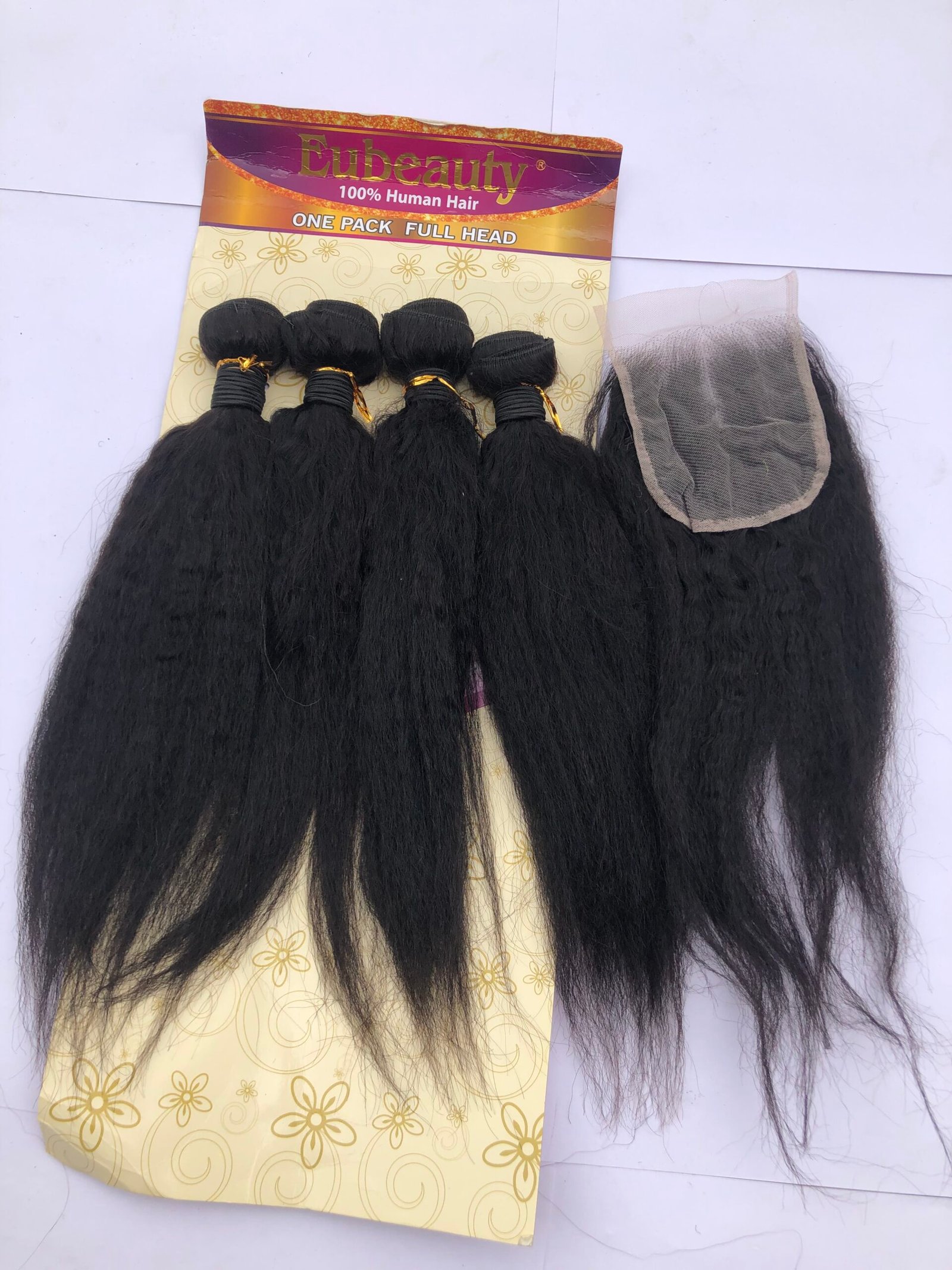 Eubeauty Kinky Straight With Closure - Image 4