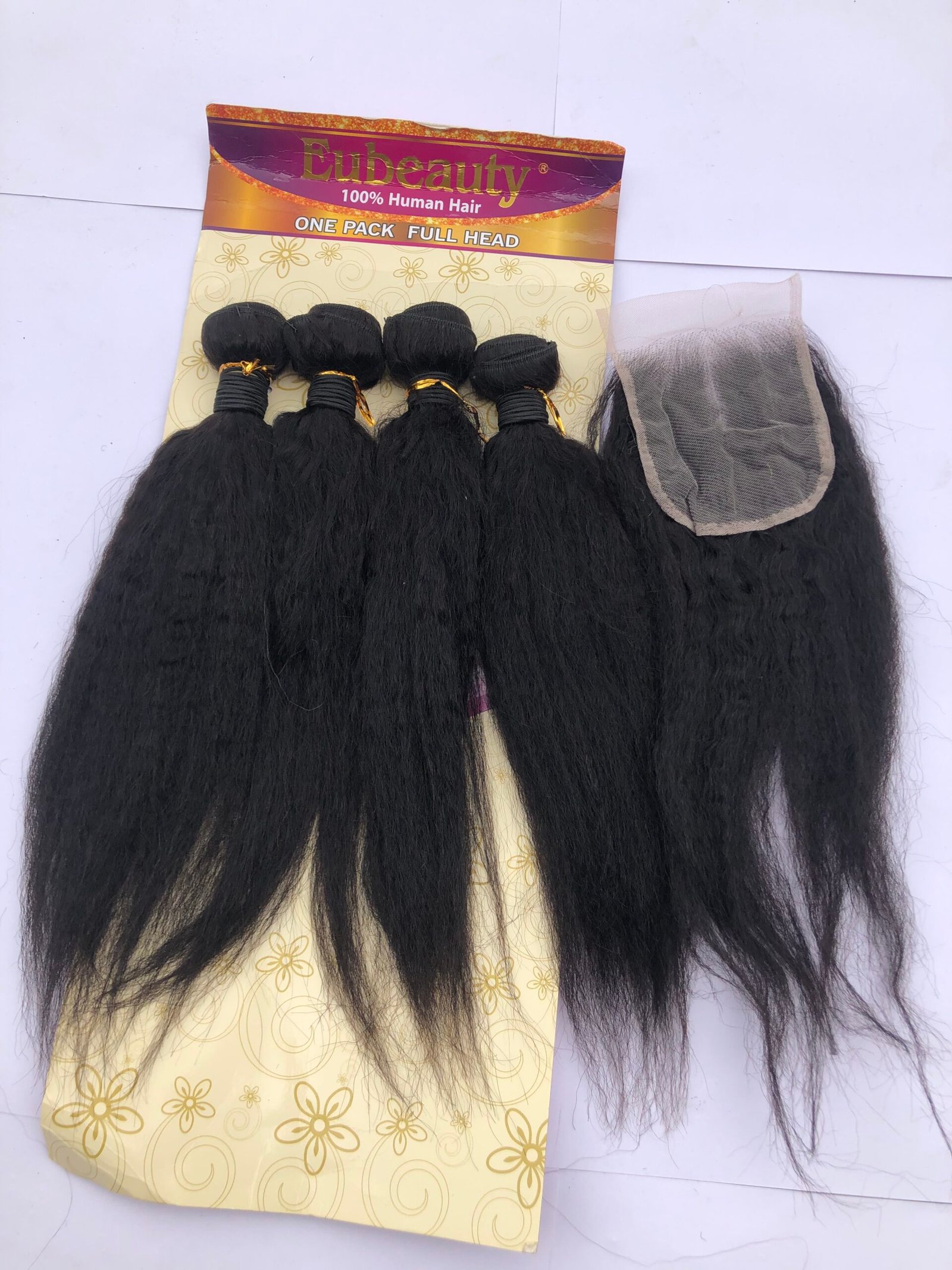 Eubeauty Kinky Straight With Closure