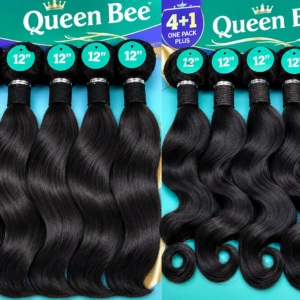 Queen Bee -12-Inch Body Wave Hair with 4×4 Closure
