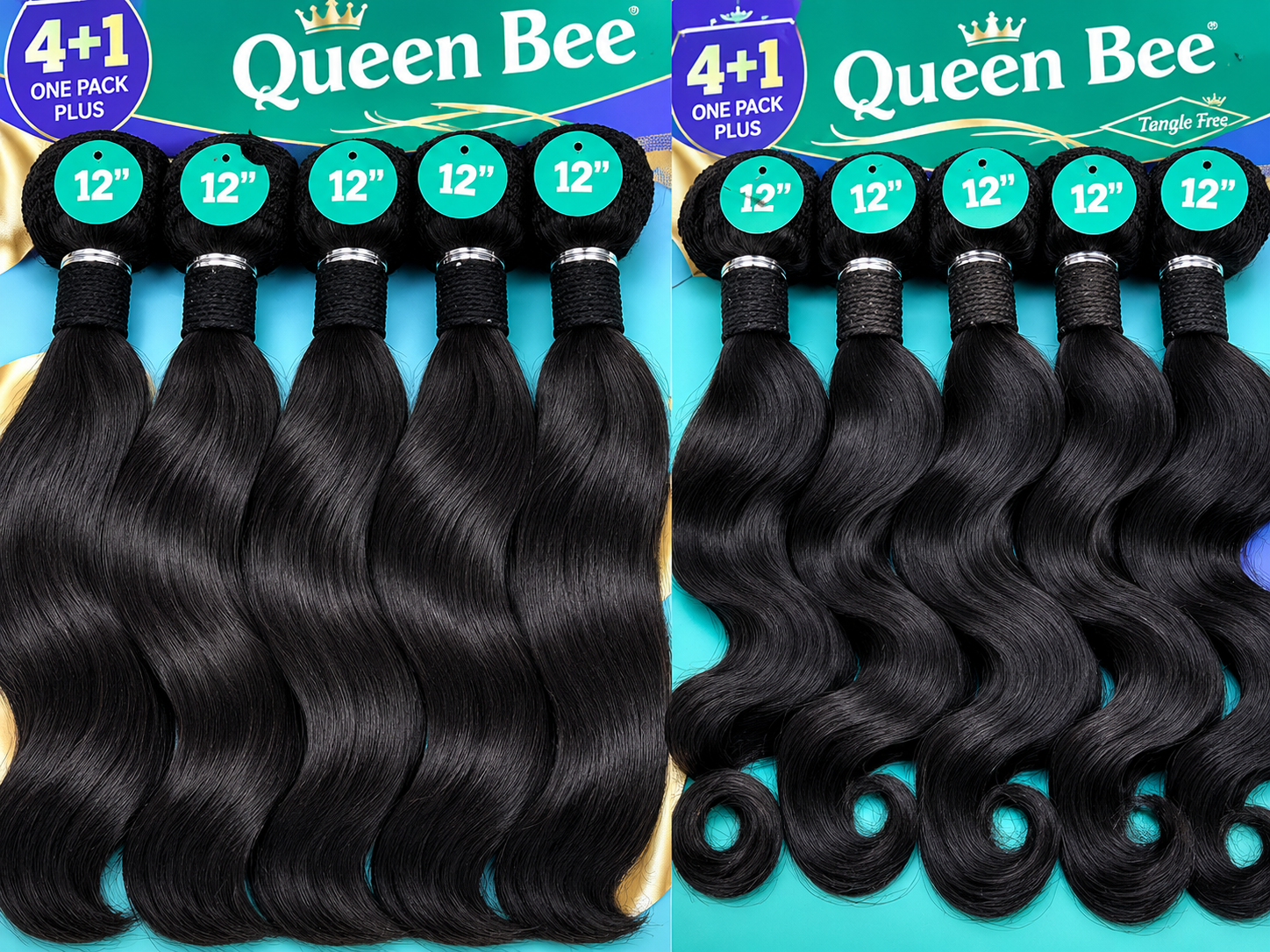 Queen Bee -12-Inch Body Wave Hair with 4×4 Closure