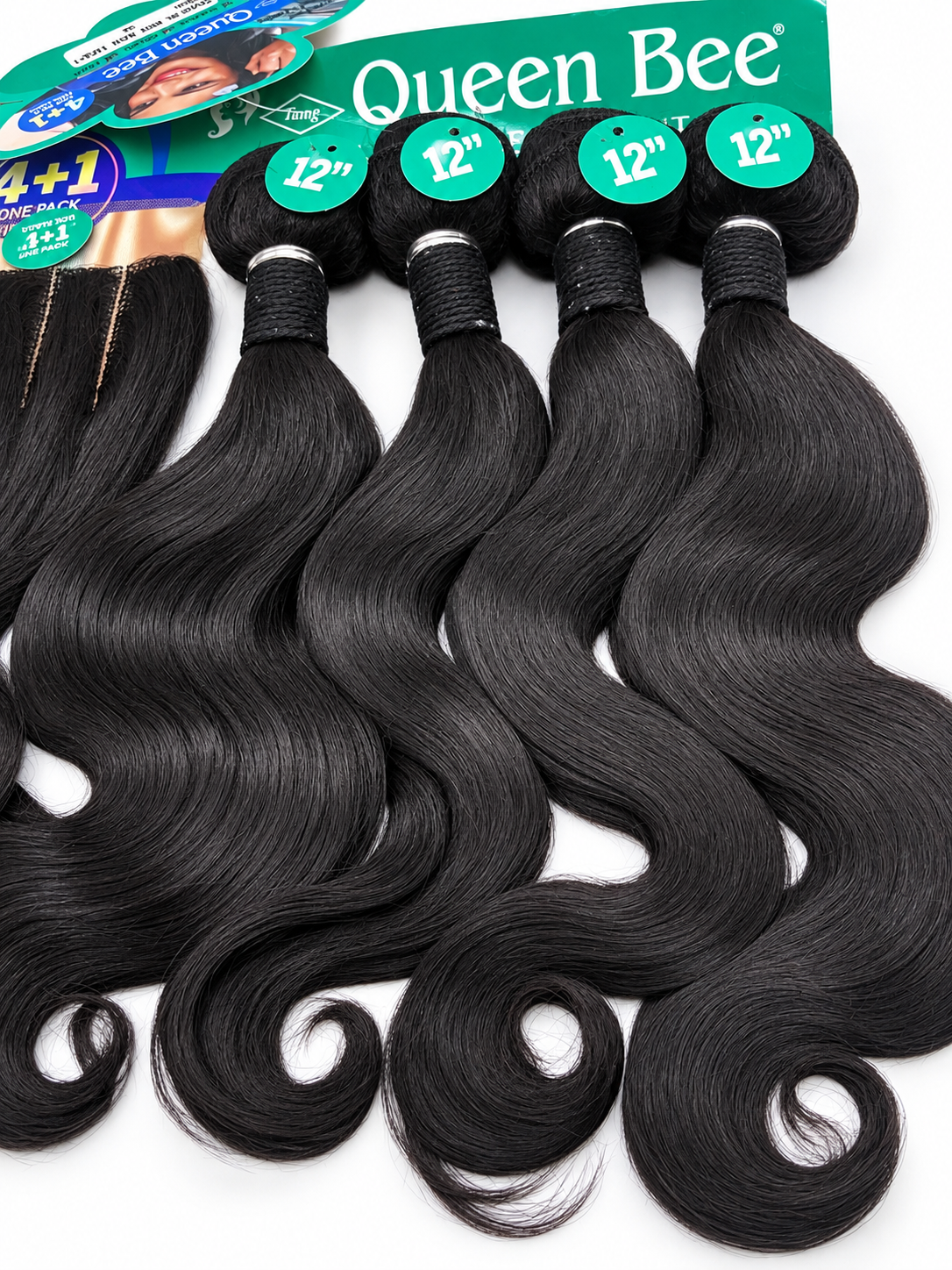 Queen Bee -12-Inch Body Wave Hair with 4×4 Closure - Image 3